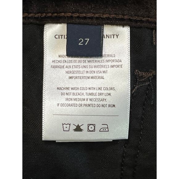 Citizens of Humanity Lilah High Rise Bootcut Velvet Pants Brown Size 27 NWT - Picture 2 of 8